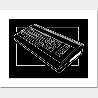 retro black and white geometrical computer Posters and Art